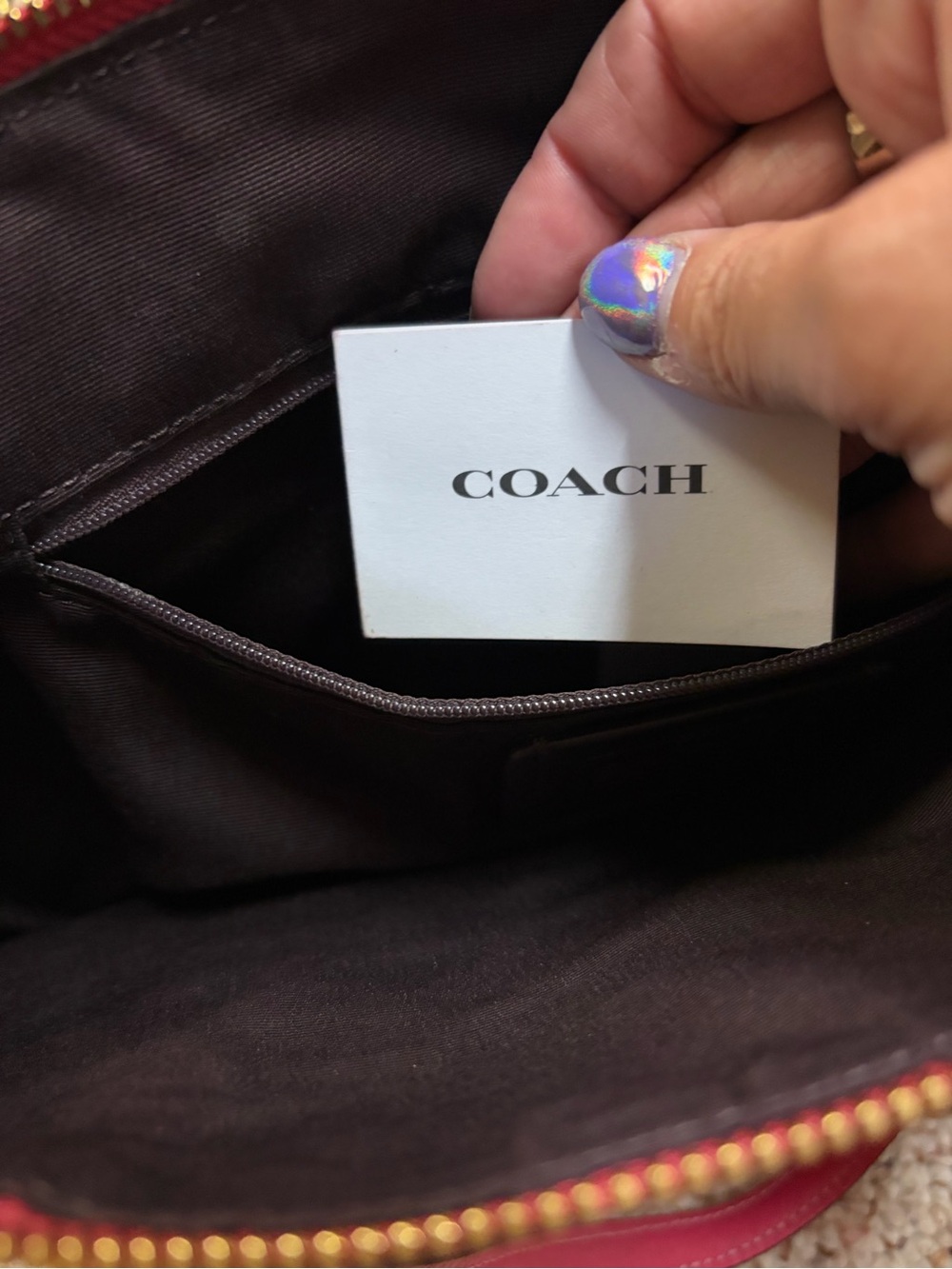 Coach Hot Pink Pebbled Leather Shoulder Bag with Gold Hardware - Picture 6 of 7